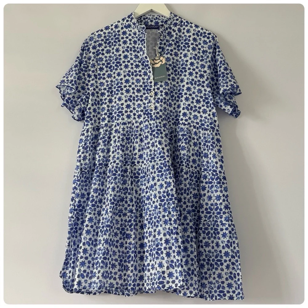 NWT Anthropologie Ro's Garden Vibeka Short-Sleeve Cotton Mini Dress, L - Picture 7 of 14